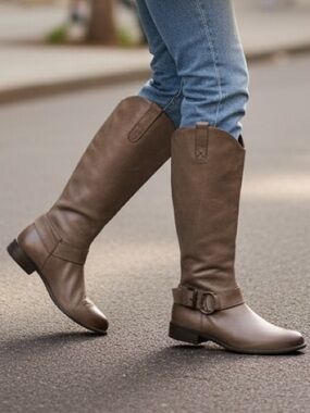 Blondo Tall Tan Riding Knee Western Aqua Protect Warm Lines Boots Size 6.5